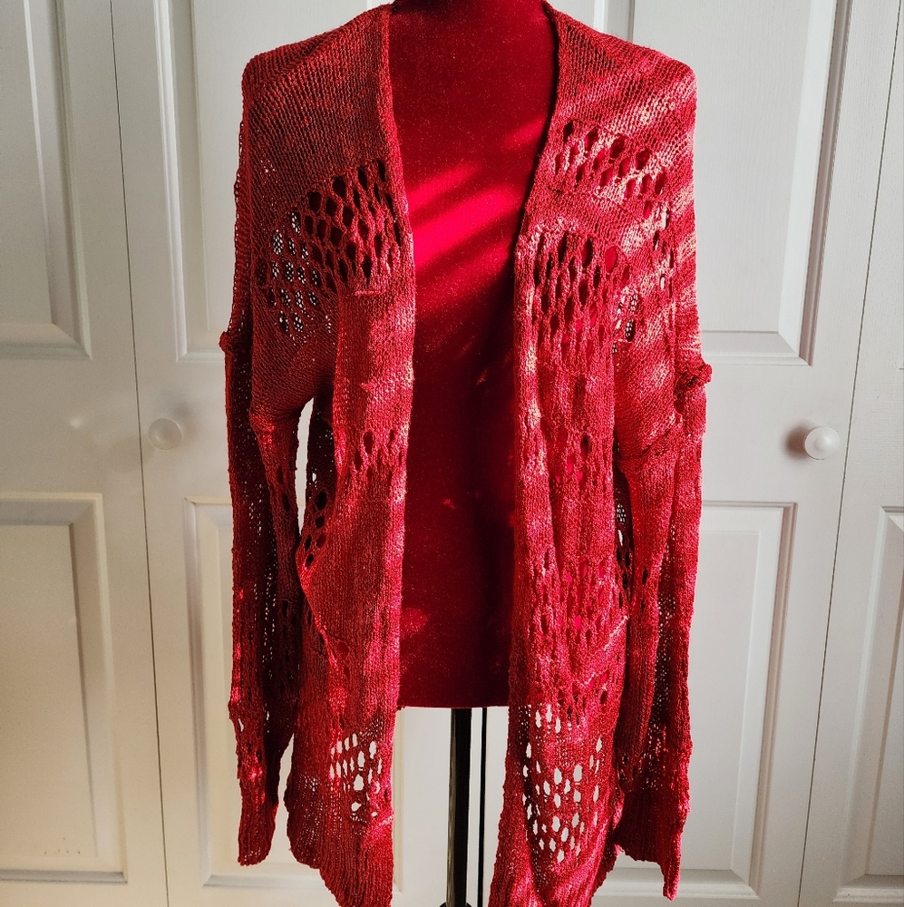 Red Womens Size Large Cardigan Sweater